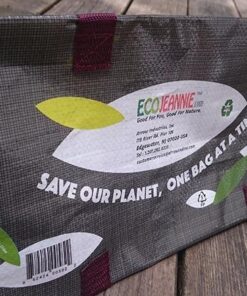 EcoJeannie 1 Pack Super Strong X-Large Laminated Woven Reusable Shopping Tote Bag (Avail: Set of 1,2,3,4,5 Bags), Free Standing, Recycled Plastic w/Bottom Board & Reinforced Nylon Handle - WT0001 1 Bag 25 6193eBIvw2L