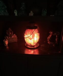 Himalayan Glow Lantern Style Basket Salt Lamp with Pink Salt Chunks,Pink Salt Nightlight,Salt Lamp Bulb,(ETL Certified) Dimmer Switch,Pleasant & Relaxing Amber Glow | 7-9 LBS 26 6197vBw lJL