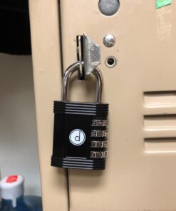 Padlock 4 Digit Combination Lock - for Gym School Locker, Outdoor Gate, Shed, Fence, and Storage, Combo Lock - Locker Lock- Weatherproof Metal - Keyless, Easy to Set, Resettable - Black 27 61987HuDYaL