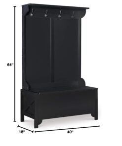 Alternative view of Linon Home Decor Anna Hall Tree-Wide Bench, Black