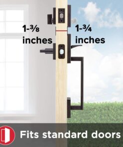 Kwikset San Clemente Front Door Lock Handle and Deadbolt Set, Entry Handleset Exterior with Interior Reversible Lever, Venetian Bronze, Pick Resistant SmartKey Rekey Deadbolt Security 24 619AJjOJxFL
