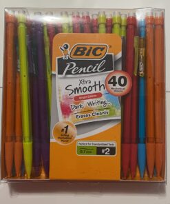 BIC Xtra-Smooth Mechanical Pencils with Erasers (MPCE40-BLK), Bright Edition Medium Point (0.7mm), 40-Count Pack, Bulk Mechanical Pencils for School or Office Supplies, Gifts for Students Xtra-Smooth Bright Edition 44 619APj6aYL