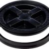 GAMMA2 Gamma Seal Lid - Pet Food Storage Container Lids - Fits 3.5, 5, 6, & 7 Gallon Buckets, Black, Made in USA 40 619BCGU7mWL