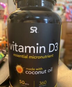 Sports Research Vitamin D3 2000 IU with Coconut MCT Oil - High Potency Vitamin D Supplement for Immune & Bone Support - Non-GMO Verified, Gluten & Soy Free – 50mcg, 360 Liquid Softgels D3 (2,000 IU) 31 619FP9JJFkL