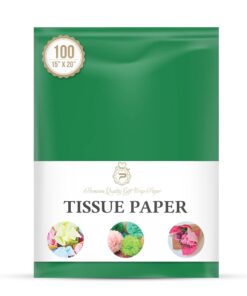 Holiday Green Tissue Paper for Gift Wrapping, Gift Packaging, Floral, Birthday, Christmas, Halloween, DIY Crafts and More | 15" X 20" 100 Sheets Holiday Green
