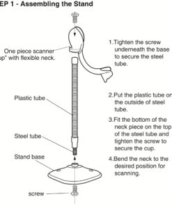 Goose Neck Hands Free Barcode Scanner Stand, Adjustable Barcode Scanning Bar-Code Reader Cradle Holder for Symbol Scanner LS2208 and TEEMI TMCT-07 and TMCT-10 Barcode Scanner, inateck scanners Stand only 11 619J48CnBlL