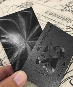 EMFK 54pcs/Pack Fashion Gold Foil Poker Novelty Collection Waterproof PVC Plastic Color:Black 20 619KvpomW8L