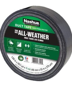 Nashua 398 Polyethylene Coated Cloth Professional Grade Duct Tape, 55 m Length, 48 mm Width, Black 48mm x 55m