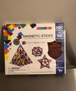 ELONGDI 130 Pieces - Magnetic Building Sticks Building Blocks Set, Magnet Educational Toys Magnetic Blocks Sticks Stacking Toys Set, Non-Toxic Building Toy 3D Puzzle with Storage Bag 45 619NOUFhpFL