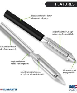 Rada Cutlery Deluxe Vegetable Peeler – Stainless Steel Blade With Aluminum Handle, 8-3/8 Inches 1 13 619OJkFgWQL