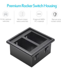 MicTuning MH002 2PCS Rocker Switch Holder Panel Housing Kit Fireproof ABS Plastic Black, 1 Pack 16 619QZ5zb6cL