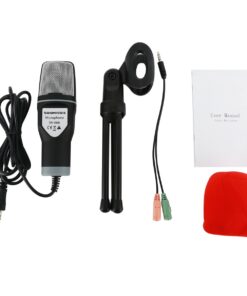 SOONHUA Condenser Microphone,Computer Microphone, 3.5MM Plug and Play Omnidirectional Mic with Desktop Stand for Gaming,YouTube Video,Recording Podcast,Studio,for PC,Laptop,Tablet,Phone 28 619QaJzXt7L