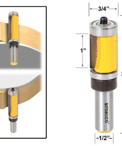 Alternative view of YONICO Pattern Bit Flush Trim Top and Bottom Bearing Router Bits 1-Inch 1/2-Inch Shank 14141 1" Length - 3/4" Width - 1/2" Shank