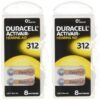 Duracell Activair Hearing Aid Batteries Size 312 (80 Batteries), Brown 80 Count (Pack of 1)