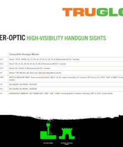 TRUGLO Fiber-Optic Handgun Night Sight | Compact Durable Snag-Resistant High-Visibility Red Front & Green Rear Sight for Handguns Glock High Set 22 619S2XkFbNL