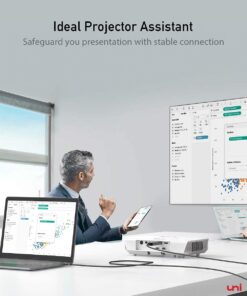 uni USB C to HDMI Cable for Home Office 3ft 4K@60Hz, USB Type-C to HDMI Braided Cable (Thunderbolt 3/4 Compatible) with MacBook Pro/Air 2023, iPhone 15 Pro/Max, Samsung S23, Chromebook and More Grey 1 19 619TxkEML