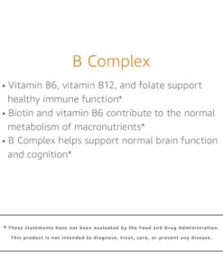 Amazon Elements B Complex, High Potency, 83% Whole Food Cultured, Supports Immune and Normal Energy Metabolism, Vegan, 65 Capsules, 2 month supply (Packaging may vary) 65 Count (Pack of 1) 18 619UHRmTz7L