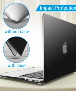 IBENZER Macbook Air 13 Inch Case A1466 A1369, Hard Shell Case with Keyboard & Screen Cover for Apple Mac Air 13 Old Version 2017 2016 2015 2014 2013 2012 2011 2010, Black, A13BK+2 For Macbook Air 13'' A1466/A1369 36 619VsO14elL