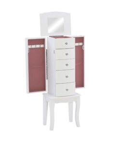 Powell Furniture Jewelry Armoire, White, 13"x 9.375"x 35.5" 34 619ZkI6o2L