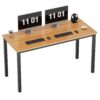 Need 55 Inch Large Computer Desk - Modern Simple Style Home Office Gaming Desk, Basic Writing Table for Study Student, Black Metal Frame, Teak 55 inches Teak + Black 14 619bYHXZyCL