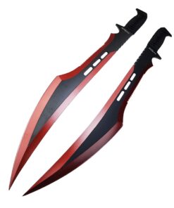 Alternative view of Tactical Master 27" Twin Tactical Machete 2 Pcs Set, Ninja Sword, Full Tang Katana Twin Sword. for Collection, Gift, Camping, Outdoor Sports Red