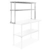 GRIDMANN NSF Stainless Steel Commercial 2 Tier Double Overshelf 48 in. x 12 in. for Kitchen Prep & Work Table 48 in Long x 12 in Deep