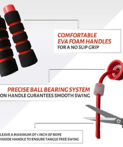 Limm Adjustable Jump Rope for Workout - All-Purpose Exercise Jump Rope Kids & Adults Love with Tangle-Free, Comfortable Foam Handles - Best Slimming, Cardio & Endurance Training Red 29 619eW5UG1aL