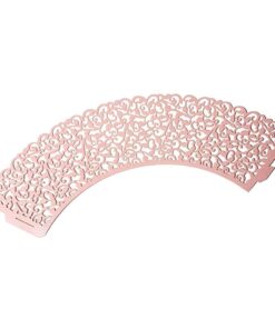Alternative view of A&S Creavention Vine Cupcake Holders Filigree Vine Designed Decor Wrapper Wraps Cupcake Muffin Paper Holders - 50pcs (Pink) 1 Pink