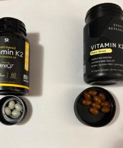 Sports Research Vitamin K2 MK7 100mcg with Coconut Oil - 60 Veggie Softgels (2 Month Supply) Vegan Certified, Non-GMO Verified, Gluten & Soy Free 60 Count (Pack of 1) Regular Dose 100mcg 24 619fLOyN5IL 2
