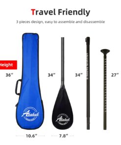Abahub Carbon SUP Paddles, 1 x 3 Section Adjustable 67" - 86" Carbon Fiber Shaft, Lightweight Stand-up Paddle Oars for Paddleboards, with a Carrying Bag Carbon Fiber Shaft & Black Plastic Blade 12 619ftyoiA6L