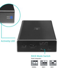 Vantec Nexstar GX USB 3.0 Dual 2.5" SATA SSD/HDD RAID Enclosure, Black (NST-272S3-BK) NexStar GX - USB 3.0 Dual 2.5" (Type A) 16 619goHvRvVL