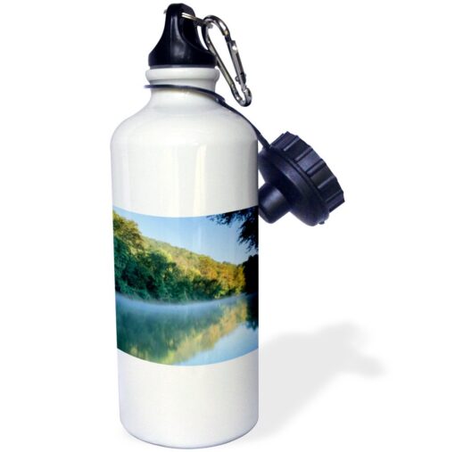 3dRose "Morning green River Ferry Road Mammoth Cave Ky US18 RKL0034 Raymond Klass Sports" Water Bottle, 21 oz, Natural