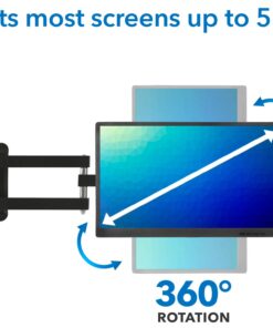 Mount-It! Full Motion TV Wall Mount With Articulating Arm | Tilt, Swivel, and Rotation Motion Mount | Flat Screen Bracket for 23-55” | VESA Compatible up to 400x400 | 66 lbs Capacity 27 619m4T49BL