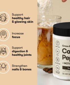 Perfect Keto Collagen Peptides Protein Powder with MCT Oil - Grassfed, GF, Multi Supplement, Best for Ketogenic Diets, Use as Keto Creamer, in Coffee and Shakes for Women & Men - Salted Caramel 32 619mTG2M0oL 4