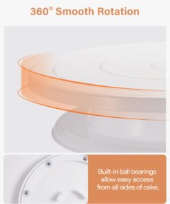 Kootek Cake Decorating Kit Baking Supplies Cake Turntable with 2 Frosting Straight Angled Spatula 3 Icing Smoother Scrapers Baking Accessories Tools for Beginners and Pros, White 23 619oY BlMDL