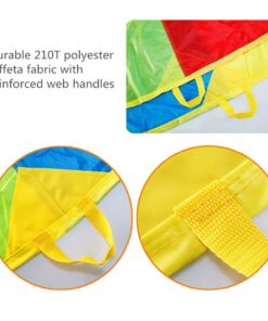 Sonyabecca Parachute, Play Parachute 10ft 12ft 16ft with 12 Handles 20ft 24ft with 16 Handles for Kids Cooperation Group Play 17 619pifrpxtL