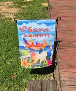 HOOSUN Garden Flag Stand, Premium Garden Flag Pole Holder Metal Powder-Coated Weather-Proof Paint with one Tiger Clip and two Spring Stoppers without flag 1 36 619rI0Zq1mL