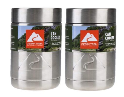 OZARK TRAIL 12 Ounce Double Wall Can Cooler Cup - Set of 2,Sliver