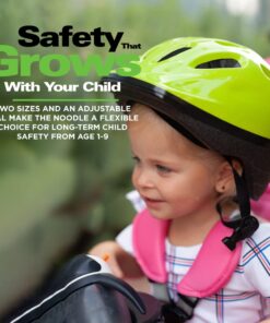 Joovy Noodle Bike Helmet for Toddlers and Kids Aged 1-9 with Adjustable-Fit Sizing Dial, Sun Visor, Pinch Guard on Chin Strap, and 14 Vents to Keep Little Ones Cool (Small, Greenie) Small 23 619spd2idyL