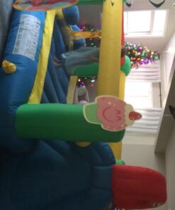 Little Tikes Jump and Double Slide Bouncer, 168.00 L x 108.00 W x 84.00 H Inches , White 33 619twx7rrOL