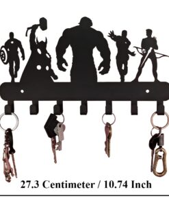 HeavenlyKraft Superheros Wall Mounted Metal Key Holder, Metal Key Hooks, Superhero Key Hooks for Wall, Superhero’s Decorative Key Holder, Gift for Superhero Lovers, Size: 10.6 X 7.5 X 1 in 14 619xvpfRubL