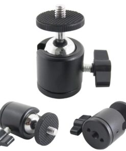 EXMAX 360 Degree Aluminum Alloy Body Rotating Swivel Mini Tripod Ball Head with 1/4" Screw Thread Base Mount for Lighter DSLR Camera Camcorder LED Light Bracket Hiking HTC Vive (Black) Black 24 619zNPJz9GL