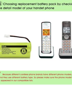 iMah Replacement BT18433/BT28433 CR1436 Cordless Phone Battery for VTech AT&T Home Telephones (Battery with Square-Hole Connector, not Round-Hole Connector), Pack of 4 12 619zj7deIwL