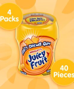 Juicy Fruit Gum (4 Pack) Original Bubble Gum Chewing Gum Bulk Pack, 40 piece Bottle 40 Count (Pack of 4) 9 61A Tr03VLL