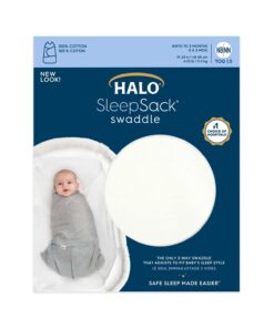 HALO 100% Cotton Sleepsack Swaddle, 3-Way Adjustable Wearable Blanket, TOG 1.5, Cream, Small, 3-6 Months Small (Pack of 1) 22 61A wT5uVfL