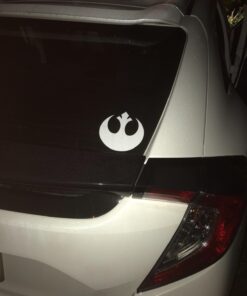 Alternative view of SoCoolDesign Rebel Symbol Alliance Wars Car Window Vinyl Decal Sticker 6" Wide (White)