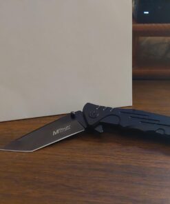 MTECH USA Tactical Folding Knife With 440 Stainless Tanto Blade,Black Black 36 61A8blL7KLL