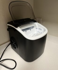 COWSAR Ice Maker Countertop, Portable Ice Machine with Self-Cleaning, 26.5lbs/24Hrs, 9 Bullet Ice Cubes in 6 Mins, Ice Basket and Scoop, Ideal for Home, Kitchen, Bar, Camping 26.5LBS / 24H Black 1 26 61AACbcYSfL