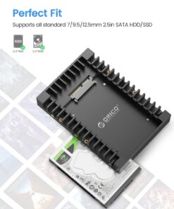 ORICO 2.5 SSD SATA to 3.5 Hard Drive Adapter Internal Drive Bay Converter Mounting Bracket Caddy Tray for 7 / 9.5 / 12.5mm 2.5 inch HDD / SSD with SATA III Interface(1125SS) 1125SS-V1-BK-EP 28 61AAJqBbVLL