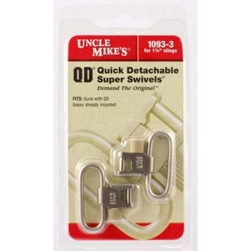 Uncle Mike's SS BL Nickel Quick Detach Sling Swivels 1" Nickel Plated